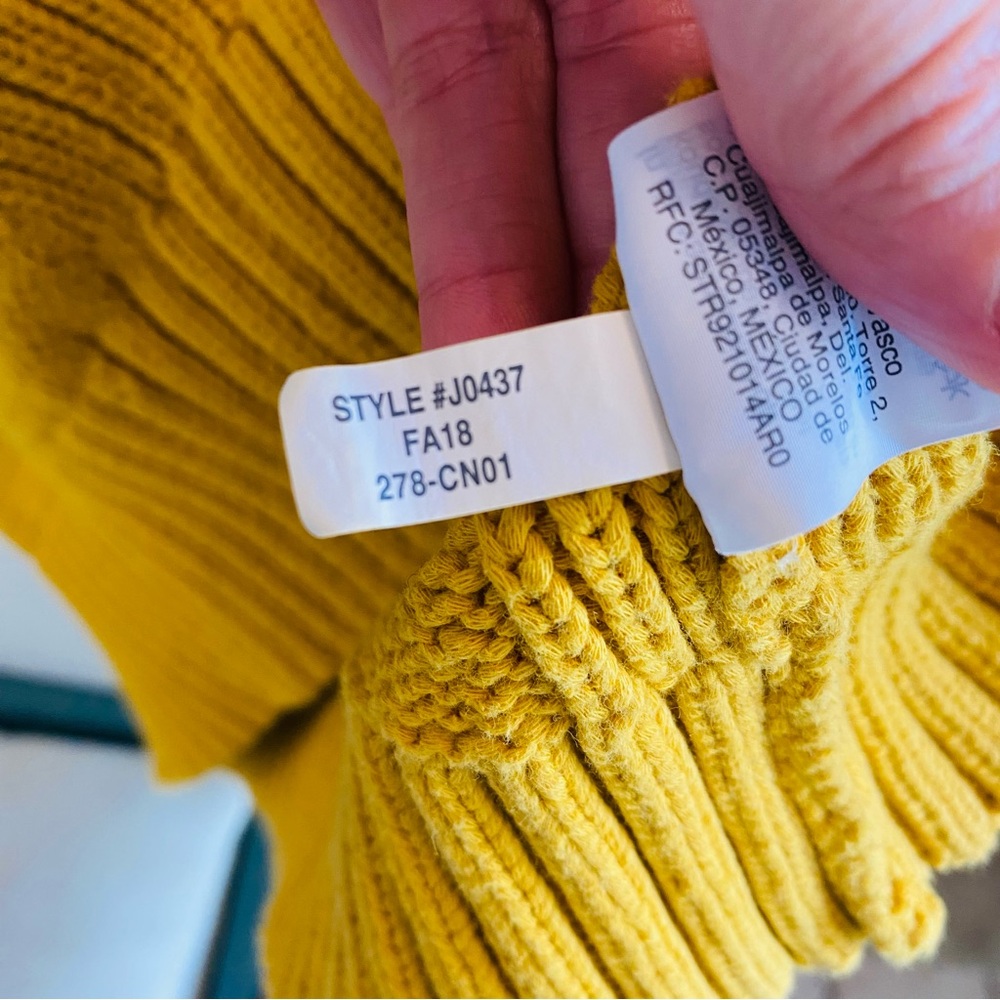 J Crew Always Women's Mustard Yellow Roll Neck Sweater Size XS - Picture 10 of 10